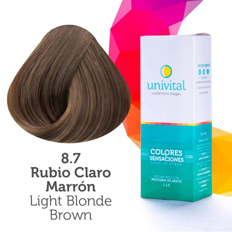 Tintura Univital | Color Rubio Claro Marrón | 8.7