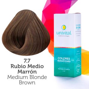 Tintura Univital | Color Rubio Medio Marrón | 7.7