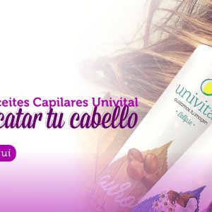 Aceites Capilares Univital para rescatar tu cabello. Todos los días estamos expuestas a una cantidad de factores externos que pueden dañar o debilitar nuestra fibra capilar, haciendo que se vea opaca, encrespada, delgada y frágil.