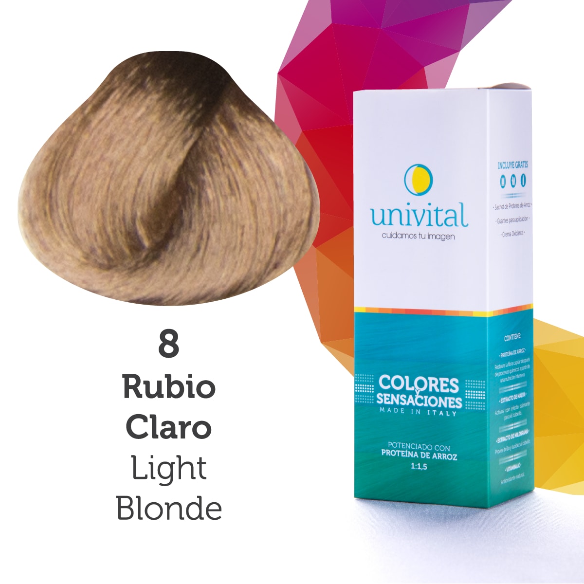 Tintura Univital  Color Rubio Claro  8  Univital