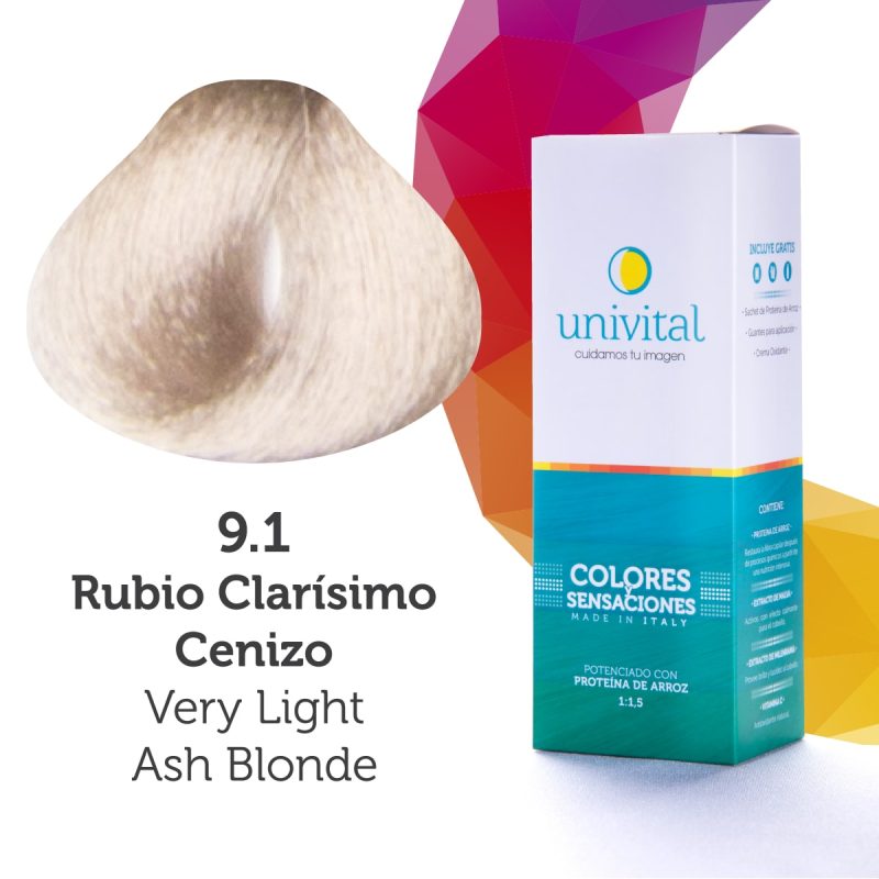 Tintura Univital | Color Rubio Clarísimo Cenizo | 9.1