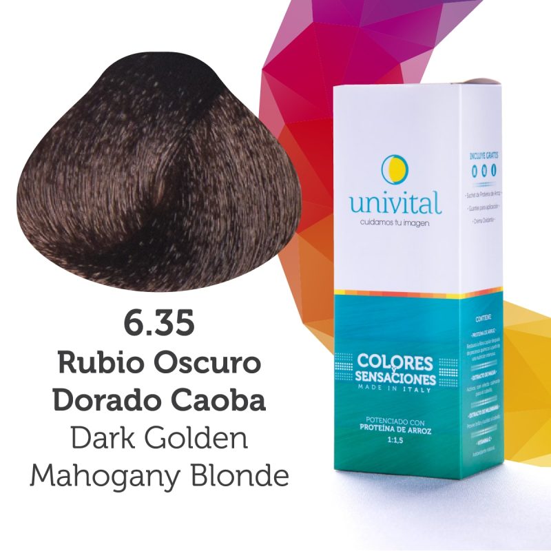 Tintura Univital | Color Rubio Oscuro Dorado Caoba | 6.35